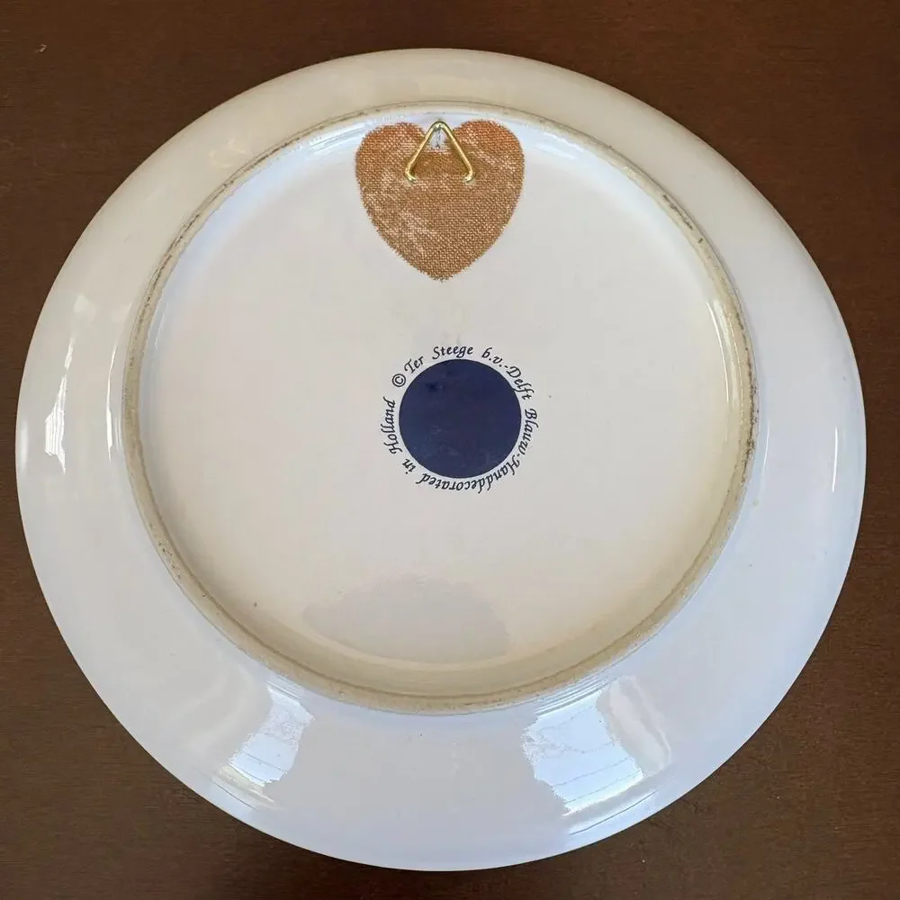 Ter Steege Delft Blauw Holland Windmill Scenic Collector Plate 7” Dutch Blue